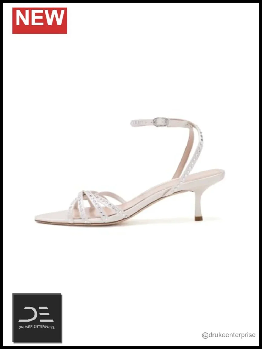 Crystal Embellished Silk Stiletto Heeled Sandals with Buckle Ankle Strap